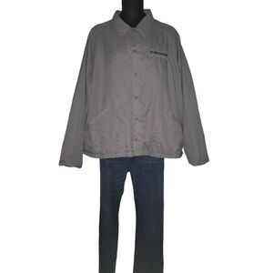 Vintage Dunlop Swingster Jacket Men Sz XXL 80s Gray Embroidered Casual Workwear‎